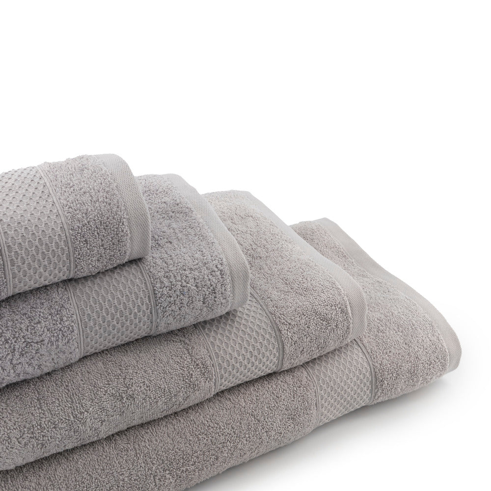 Juego de Toallas de baño - Toalla grande de Ducha, Toalla de Manos y Toalla de lavabo - 100% Algodón - 450 g/m2 Gris