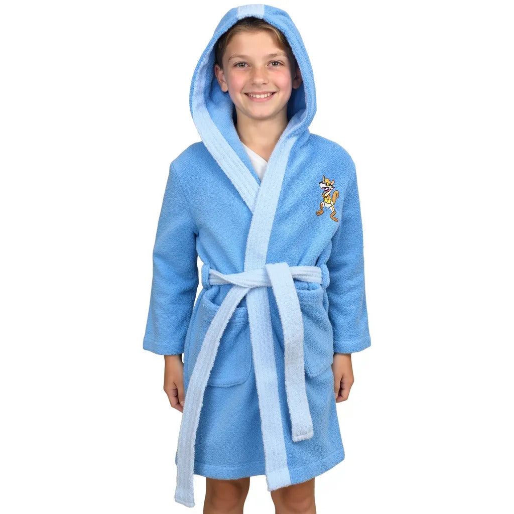 BOSKIMO KIDS Beisbol - Albornoz Niñas adolescentes Algodón: Niña, Infantil - 100% Algodón OEKO-TEX - 2 Bolsillos, Cinturón, Capucha, Albornoces Felpa muy suave con bordados para niñas