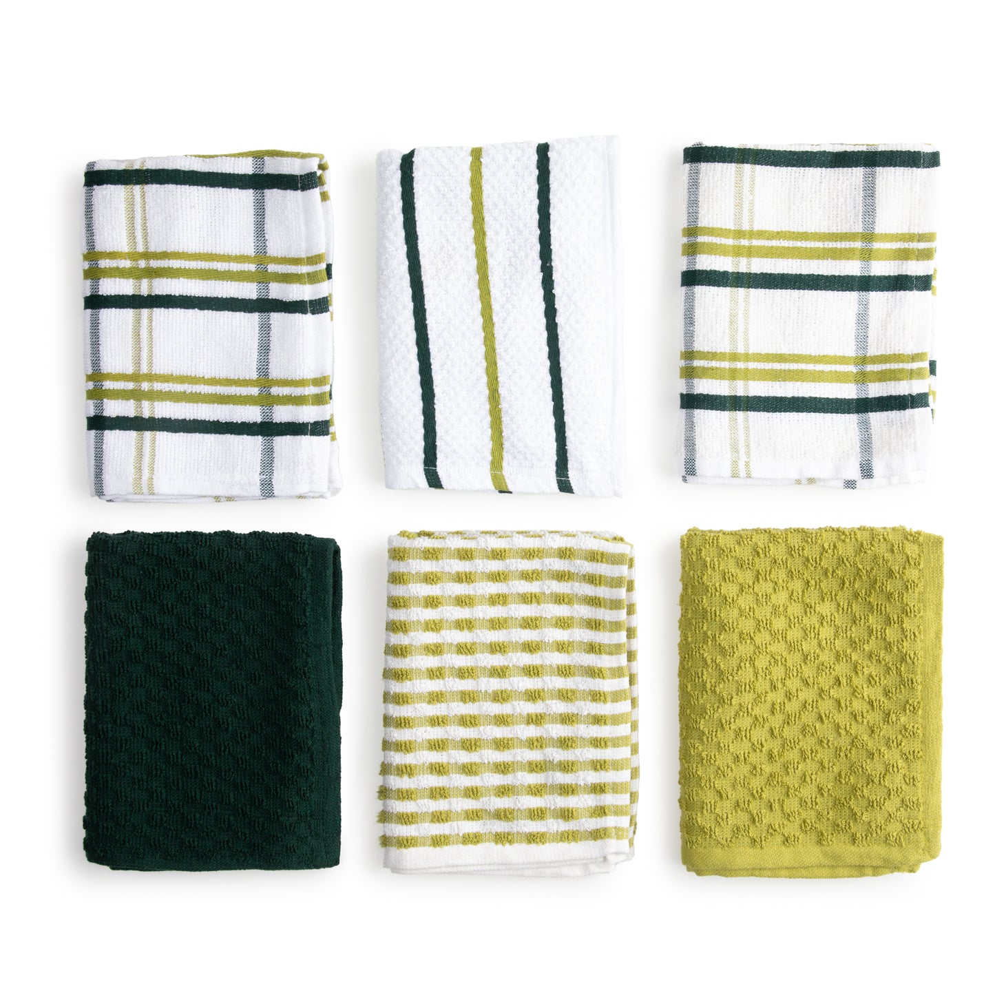 Paños de Cocina Algodón BOSKIMO Premium – Pack de 6 Trapos de Cocina Microfibra y Rizo, Trapos Cocina Algodón Absorbentes, Paños de Limpieza Color Verde Botella