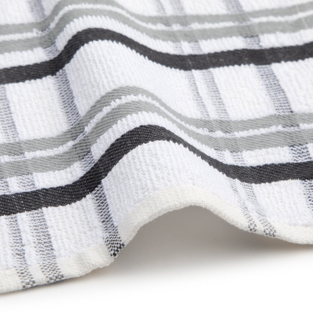 Paños de Cocina Algodón BOSKIMO Premium – Pack de 6 Trapos de Cocina Microfibra y Rizo, Trapos Cocina Algodón Absorbentes, Paños de Limpieza Color Gris Plateado