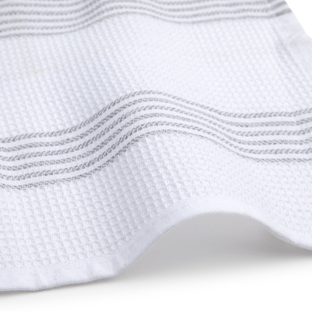 Paños de Cocina Algodón BOSKIMO Premium – Pack de 6 Trapos de Cocina Microfibra y Rizo, Trapos Cocina Algodón Absorbentes, Paños de Limpieza Blanco y Gris