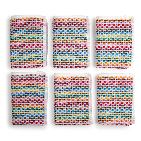 Paños de Cocina Algodón BOSKIMO Premium – Pack de 6 Trapos de Cocina Microfibra y Rizo, Trapos Cocina Algodón Absorbentes, Paños de Limpieza Colores Arcoíris