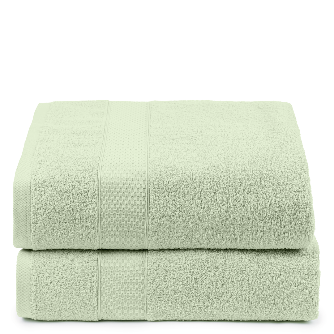 Juego de Toallas de baño - Toalla grande de Ducha, Toalla de Manos y Toalla de lavabo - 100% Algodón - 450 g/m2 Verde