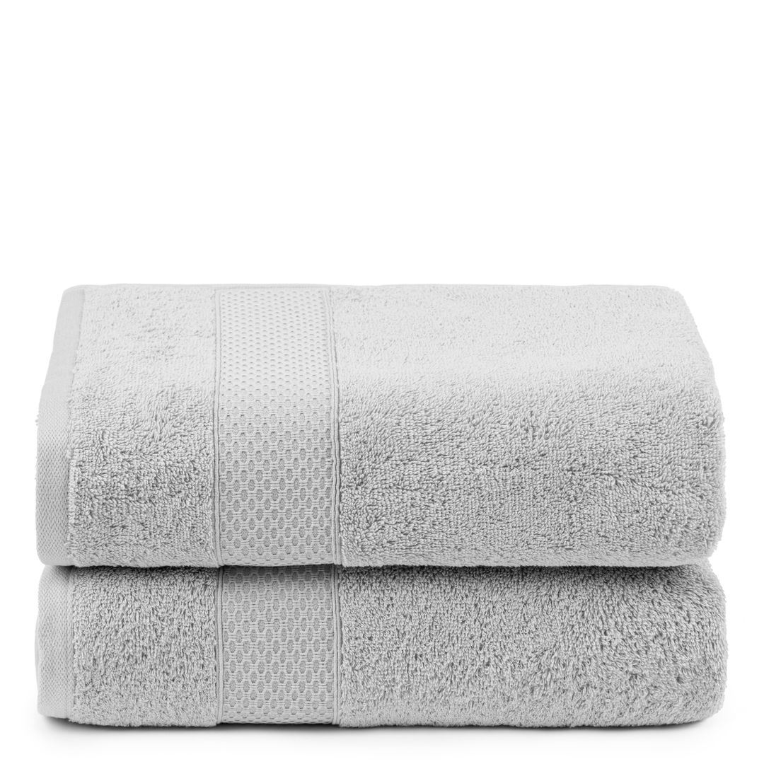 Juego de Toallas de baño - Toalla grande de Ducha, Toalla de Manos y Toalla de lavabo - 100% Algodón - 450 g/m2 Gris