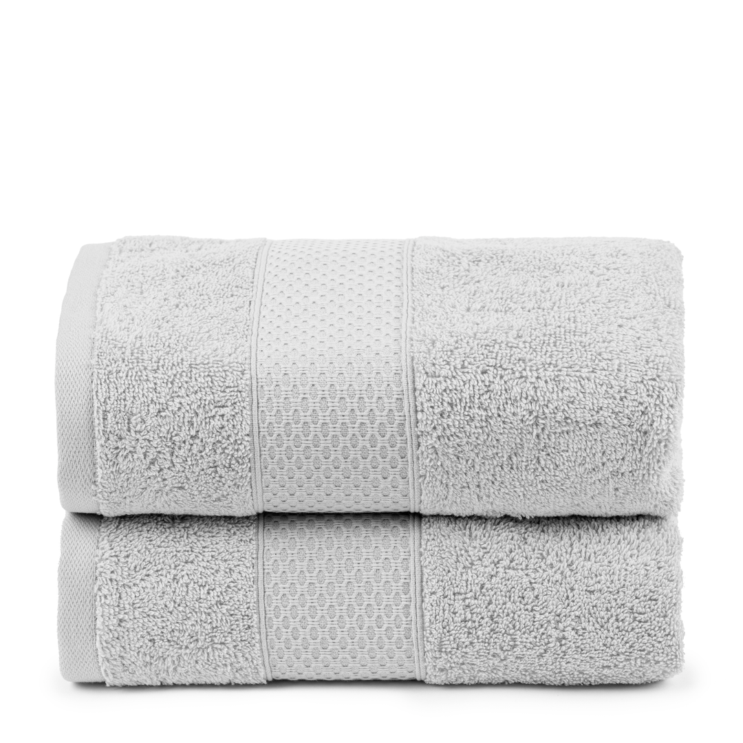 Juego de Toallas de baño - Toalla grande de Ducha, Toalla de Manos y Toalla de lavabo - 100% Algodón - 450 g/m2 Gris