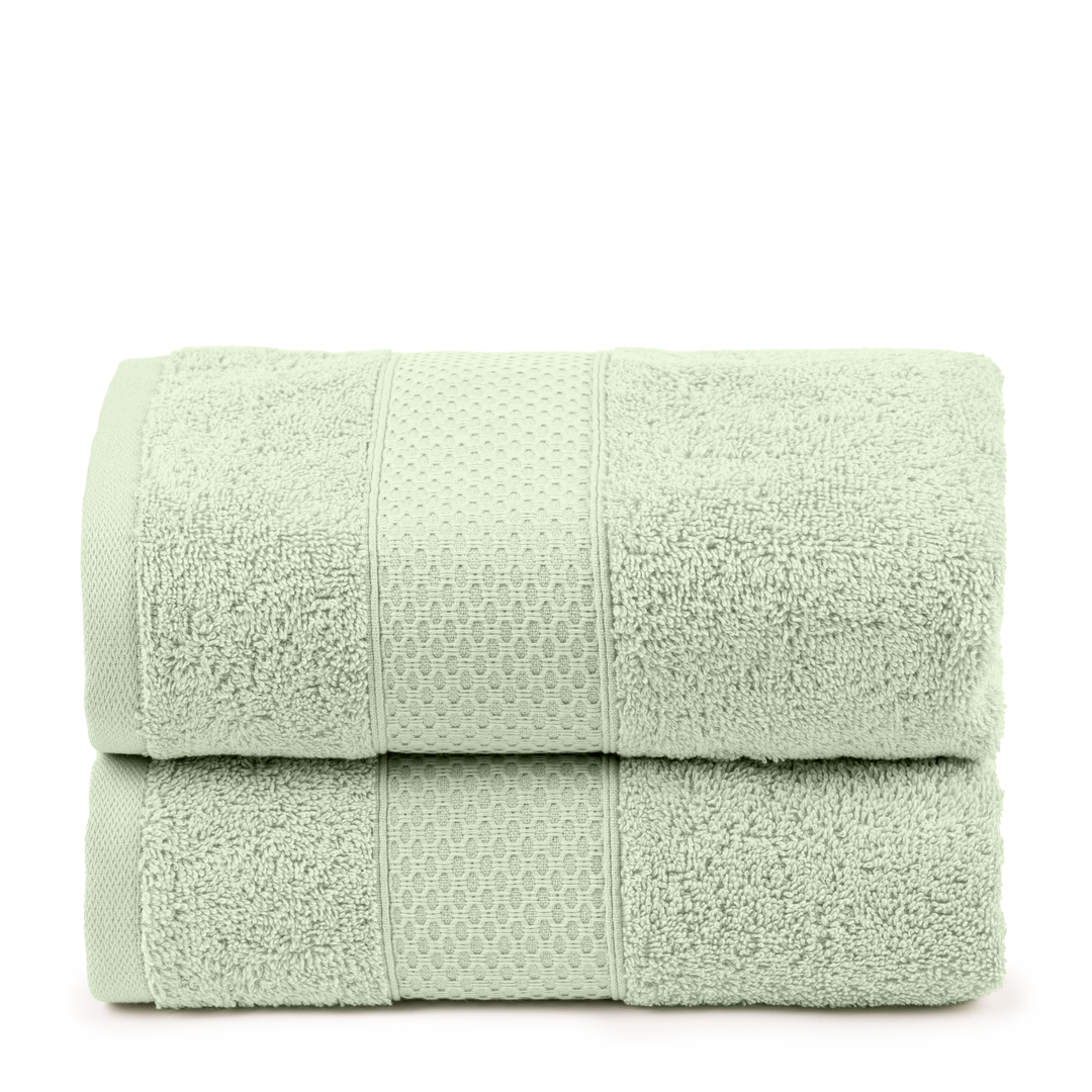 Juego de Toallas de baño - Toalla grande de Ducha, Toalla de Manos y Toalla de lavabo - 100% Algodón - 450 g/m2 Verde